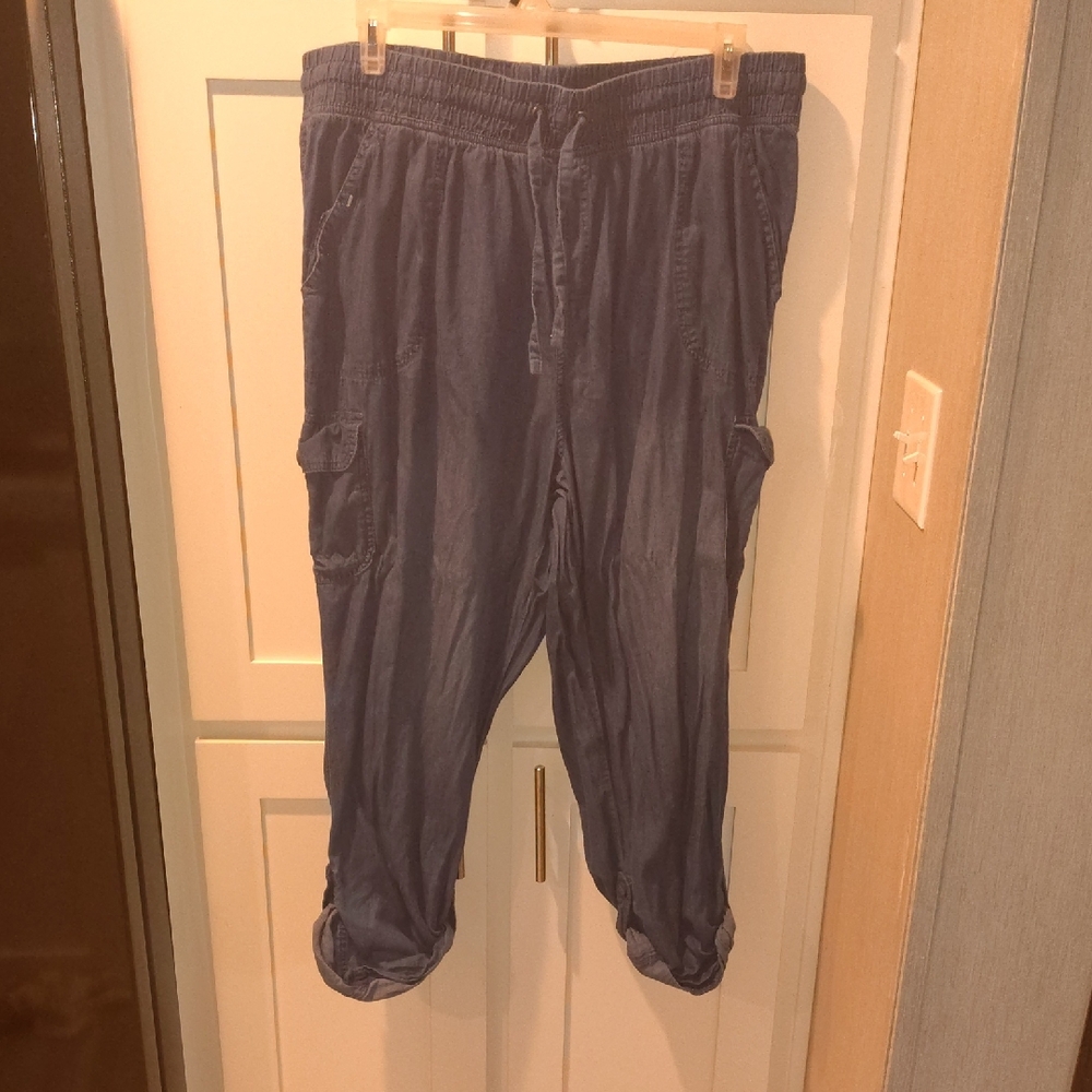 Woman Within Women's Denim Cargo Pants